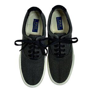 Polo Ralph Lauren Vito Mens Grey Canvas Lace-up Shoes Sneakers Size 9D